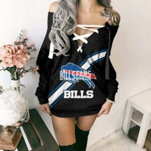 Women's Buffalo Bills Lace Up Long Sleeve Shirt