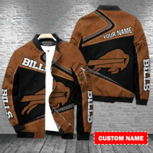 NFL Buffalo Bills Fans Logo Black And Brown Leather Jacket Men And Women -  Freedomdesign