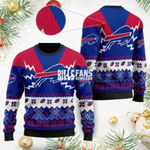 Buffalo Bills Fans Skull Handmade Ugly Christmas Sweater - Freedomdesign