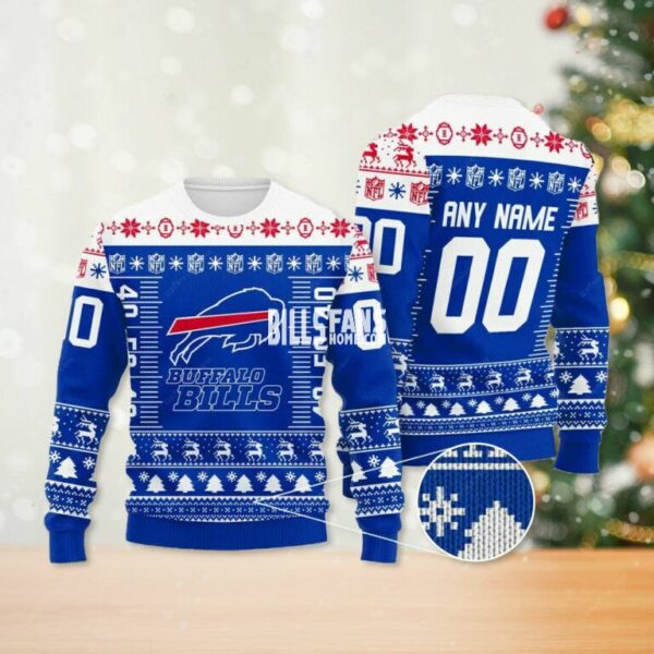 Buffalo Bills Ugly Sweater, Personalized 3D Ugliest Christmas Sweater ...